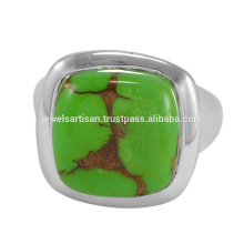 Joyería de cobre amarillo verde de la piedra preciosa de la turquesa 925